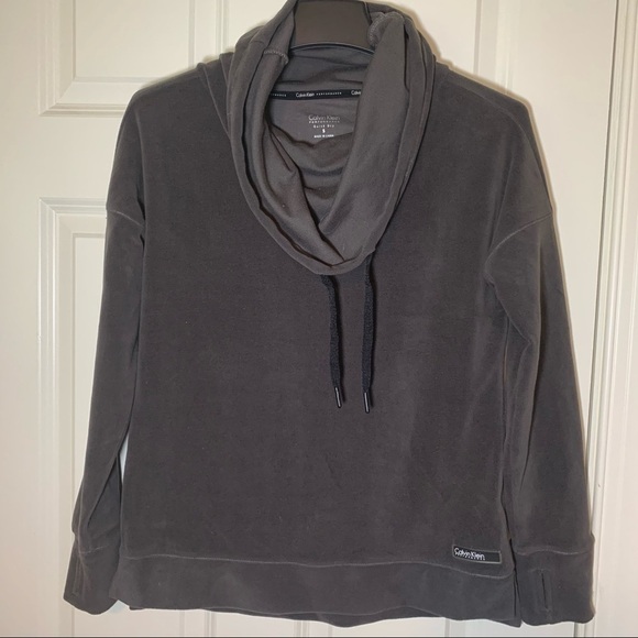 Calvin Klein Tops - Calvin Klein Performance gray fleece funnel neck athletic sweatshirt S